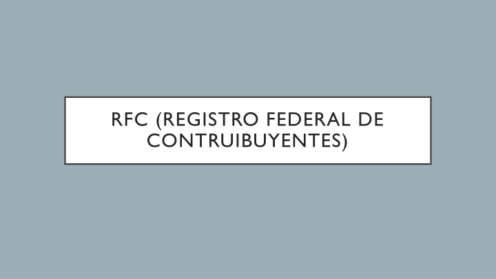 rfc registro federal de contruibuyentes