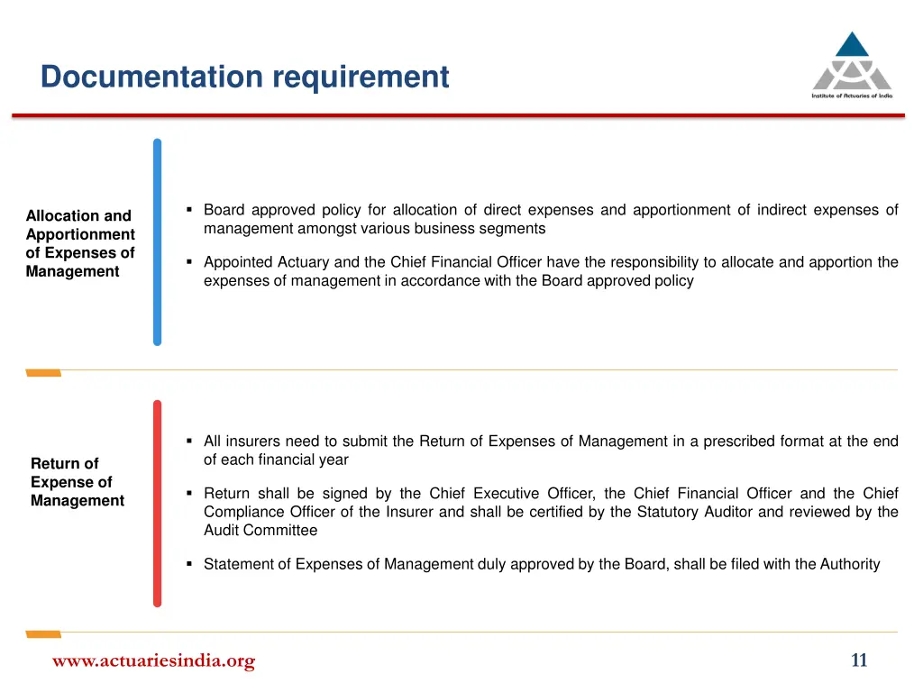 documentation requirement