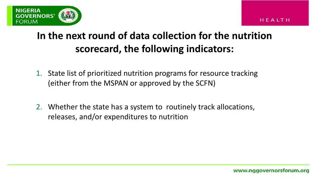 in the next round of data collection