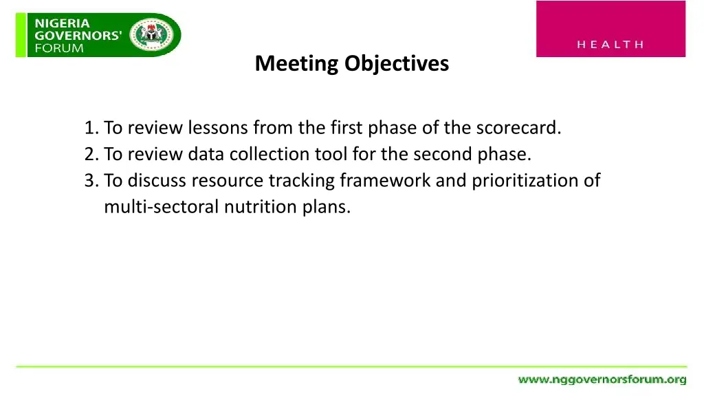 meeting objectives