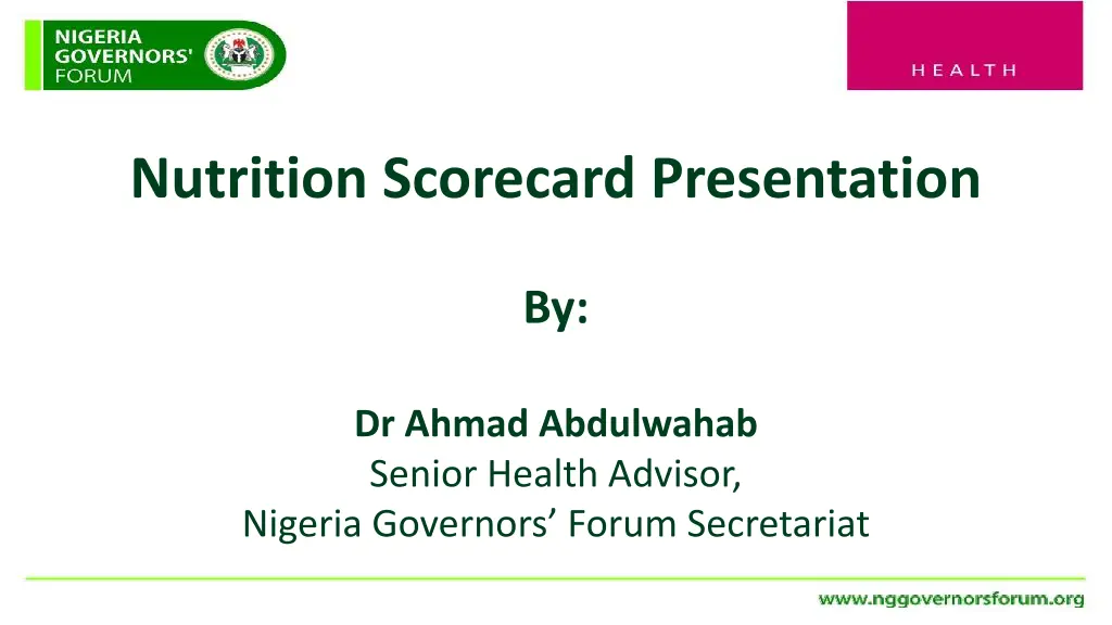 nutrition scorecard presentation
