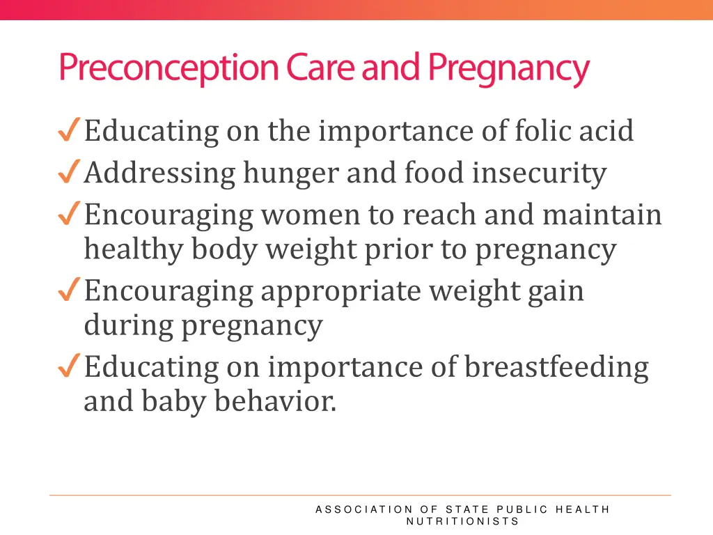 educating on the importance of folic acid