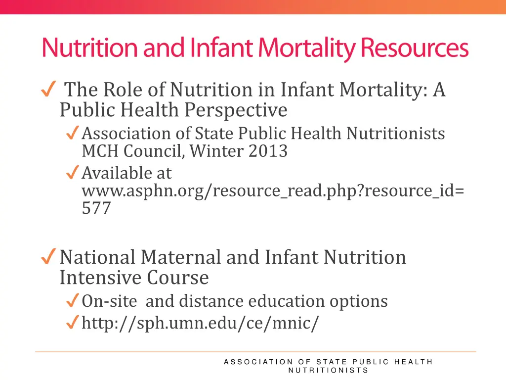 the role of nutrition in infant mortality