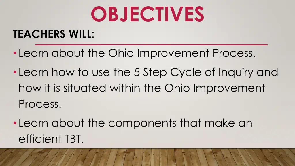 objectives