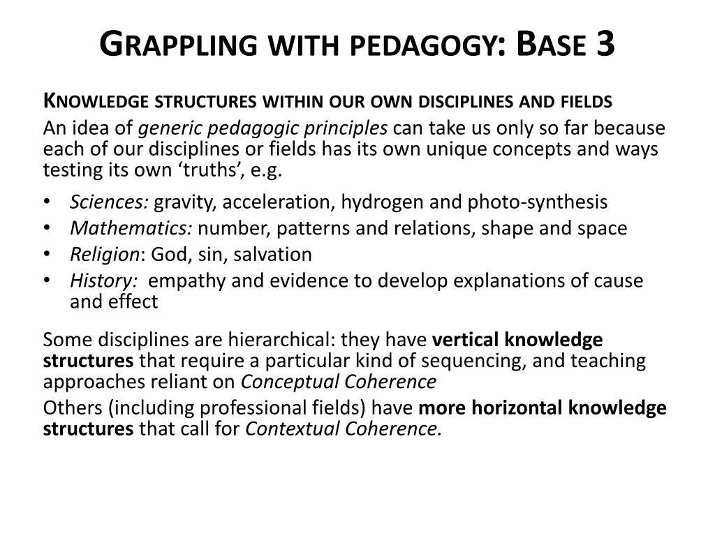 g rappling with pedagogy b ase 3