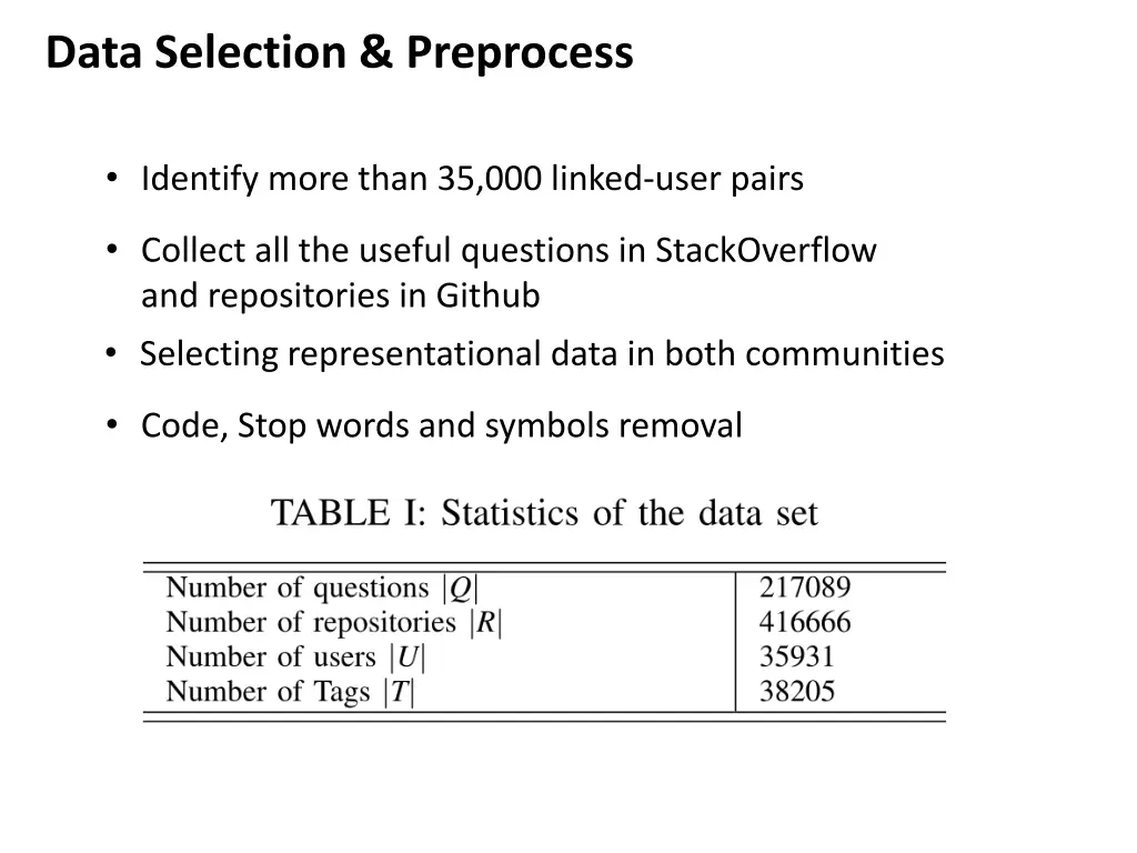 data selection preprocess