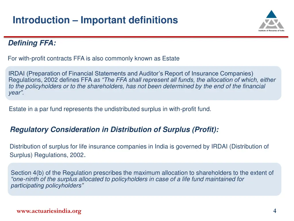 introduction important definitions defining ffa