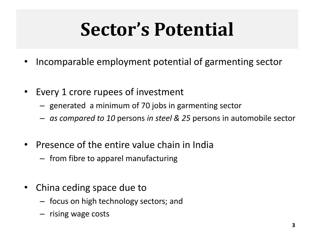sector s potential