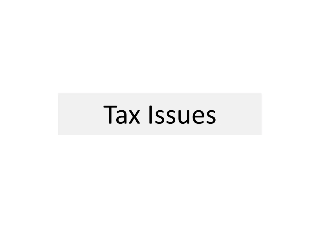 tax issues