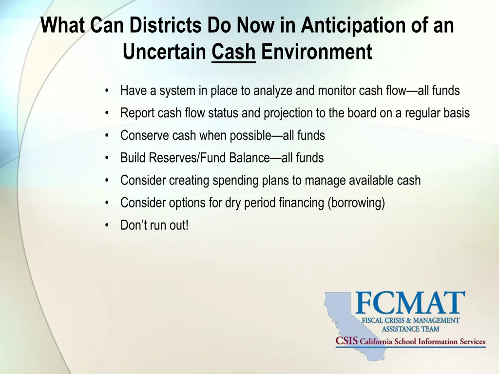 what can districts do now in anticipation 1