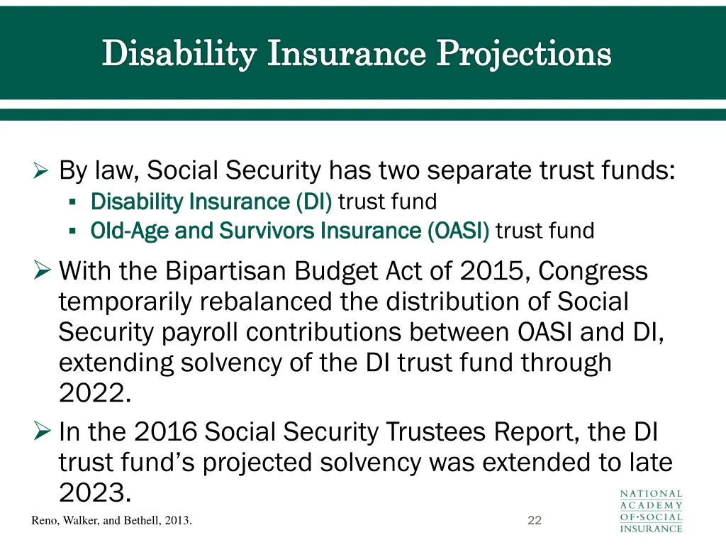 disability insurance projections