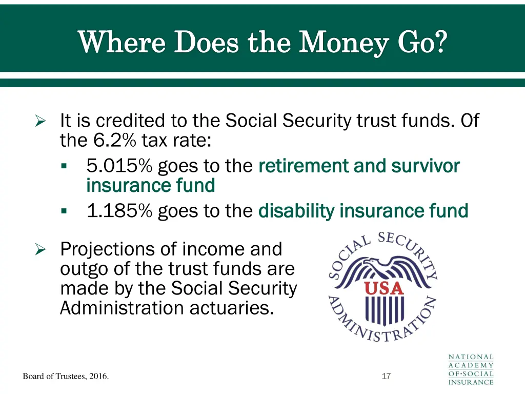 where does the money go