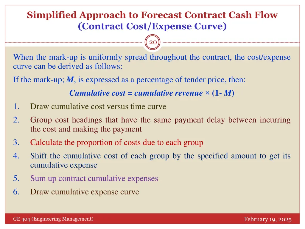 simplified approach to forecast contract cash 1