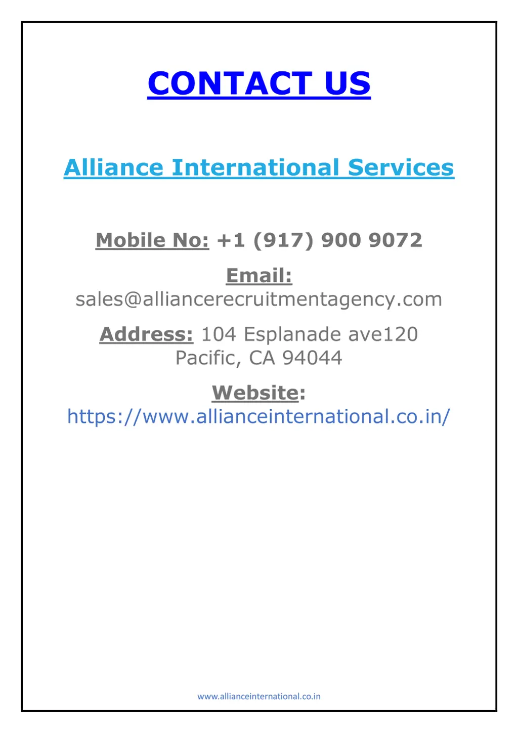 contact us