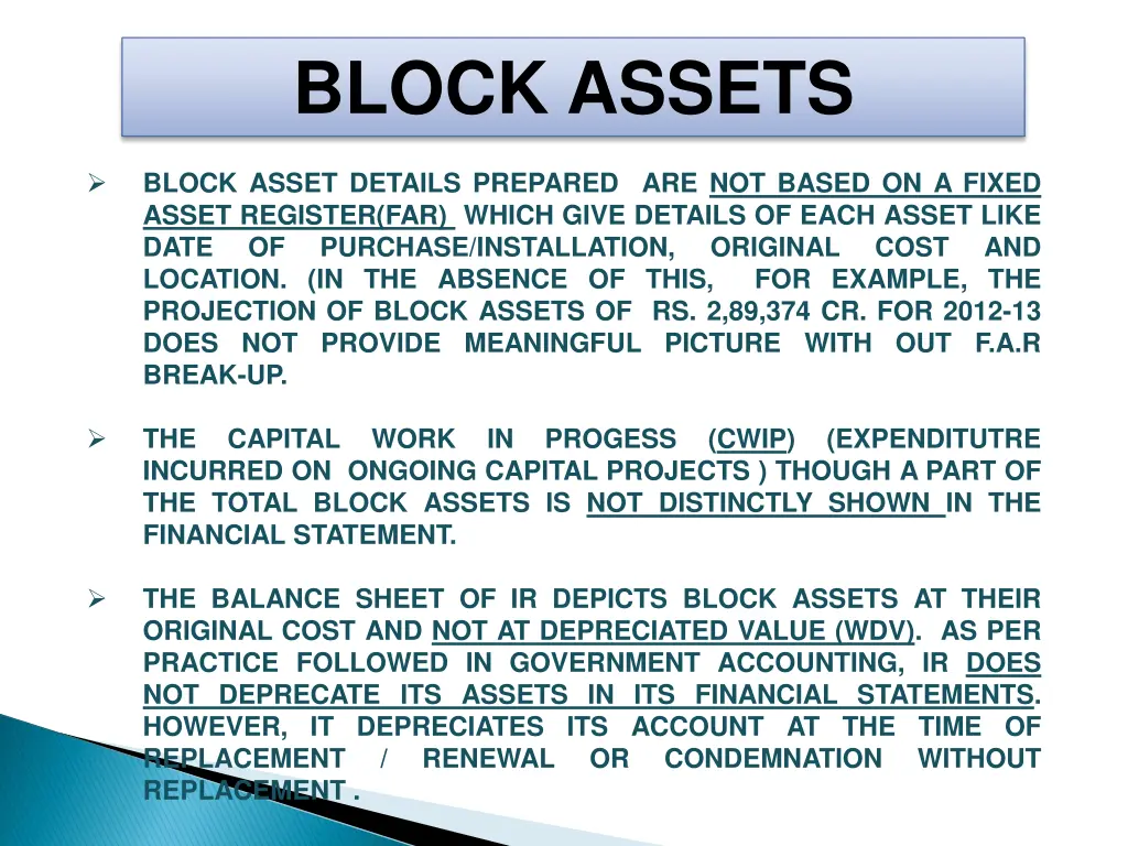 block assets