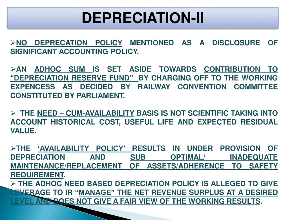 depreciation ii