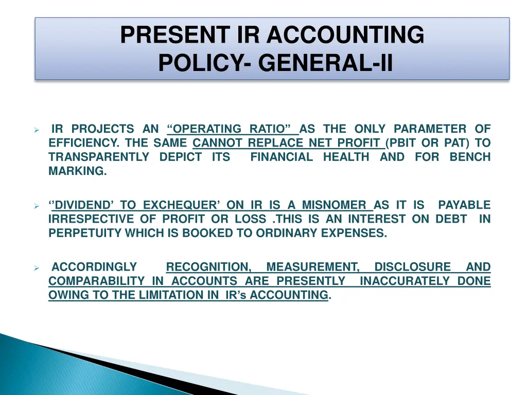 present ir accounting policy general ii