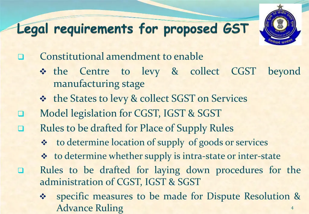 constitutional amendment to enable centre to levy