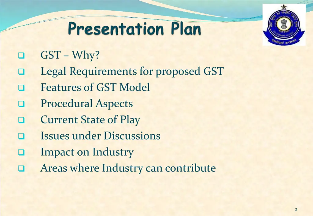 gst why legal requirements for proposed