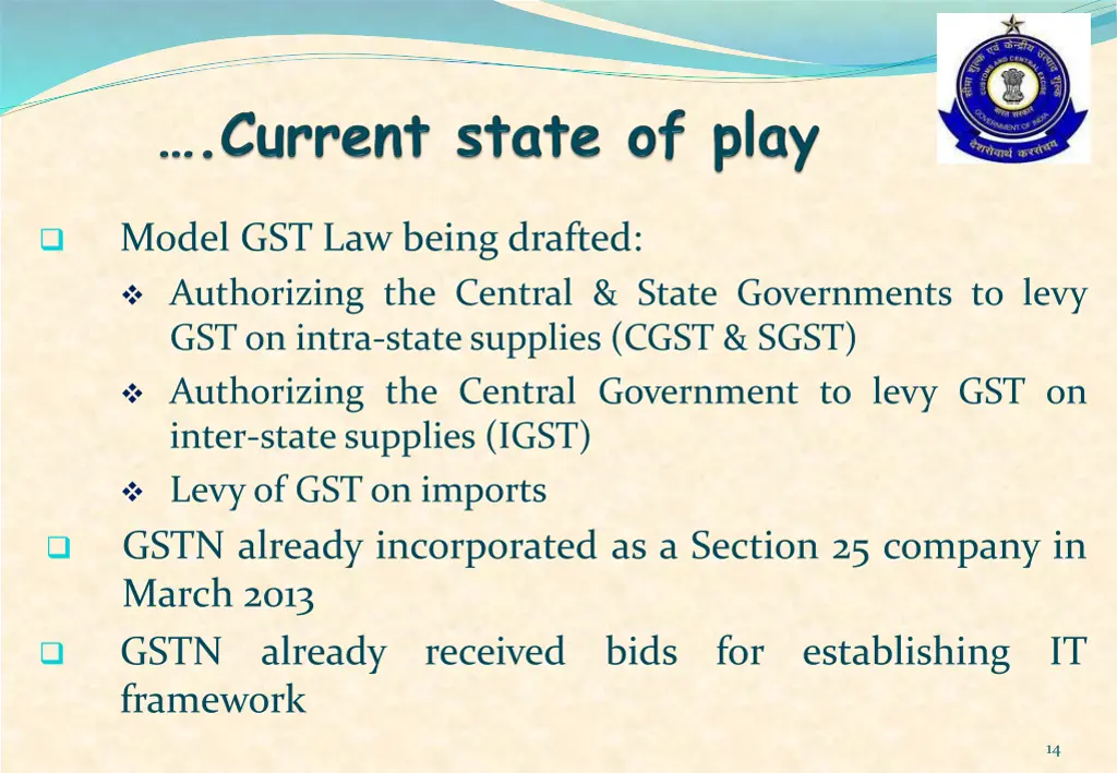 model gst law being drafted