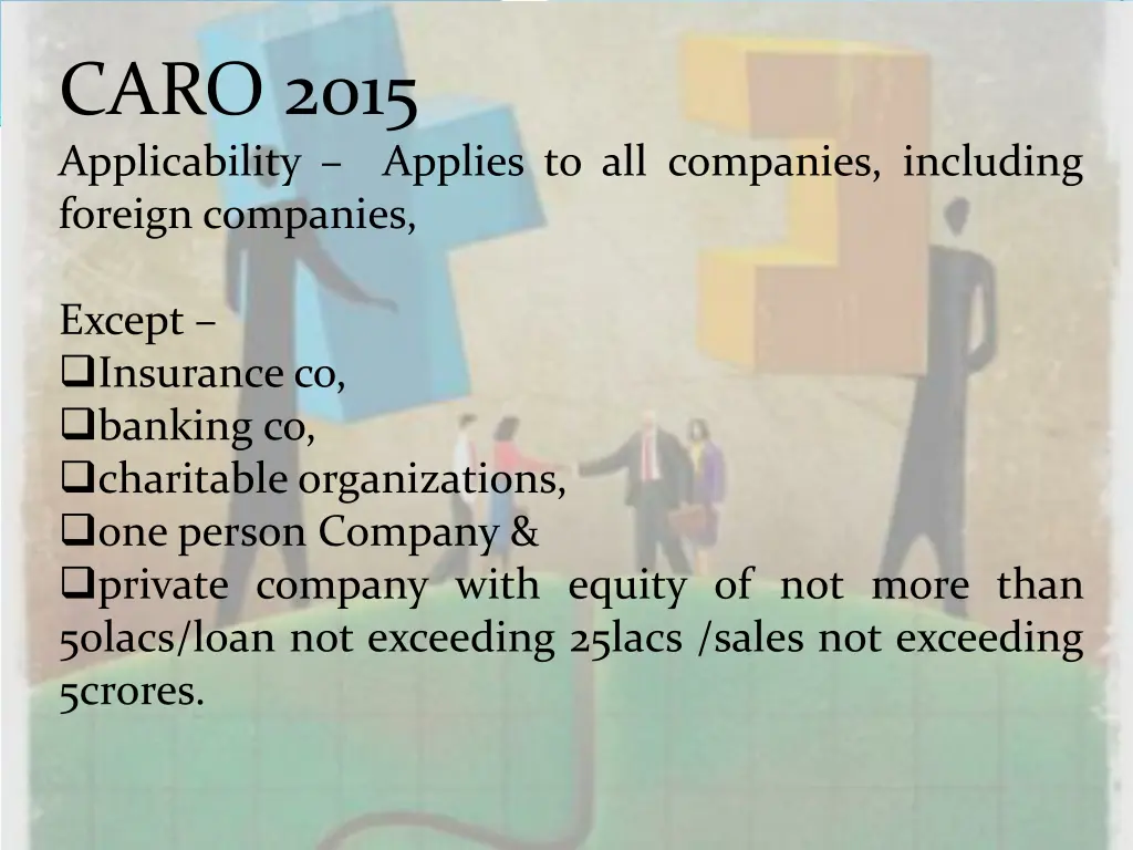 caro 2015 applicability applies to all companies