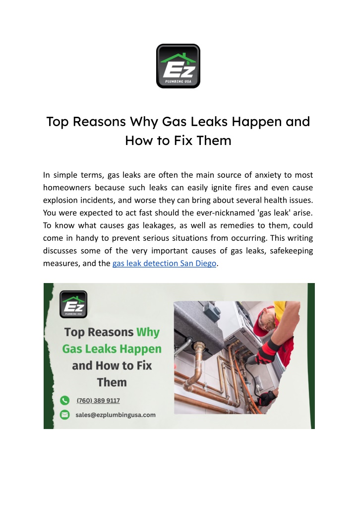 top reasons why gas leaks happen