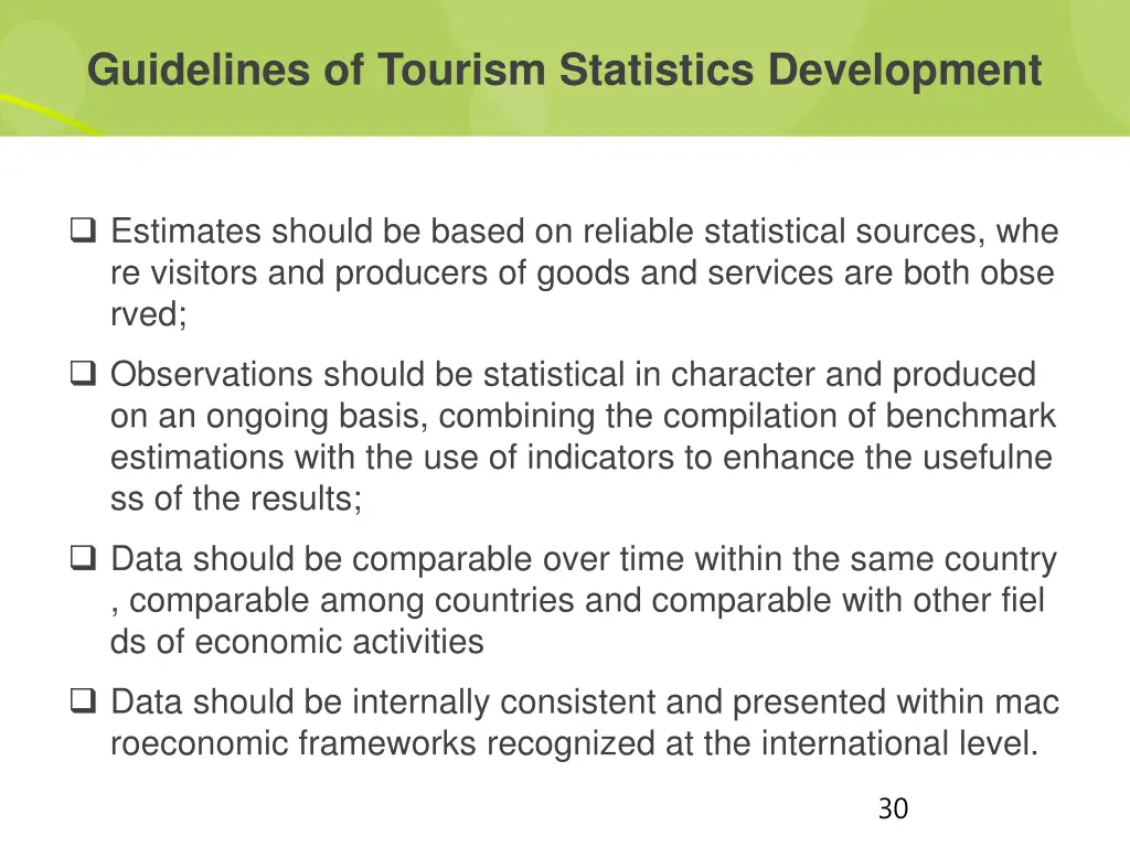 guidelines of tourism statistics development