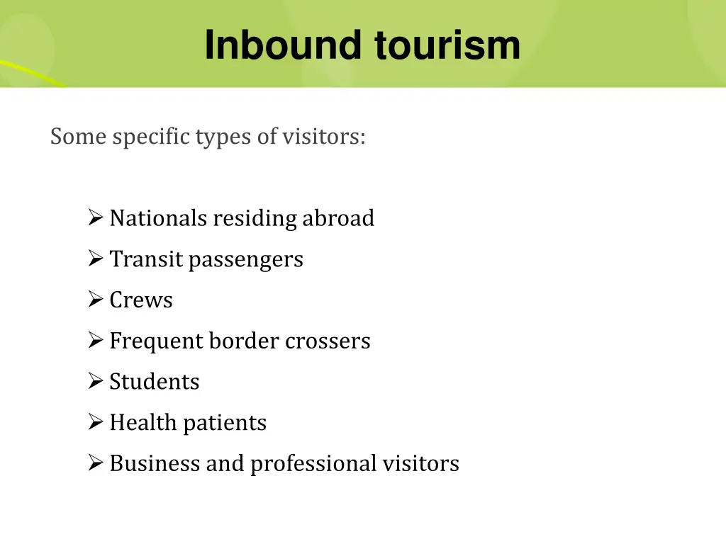 inbound tourism