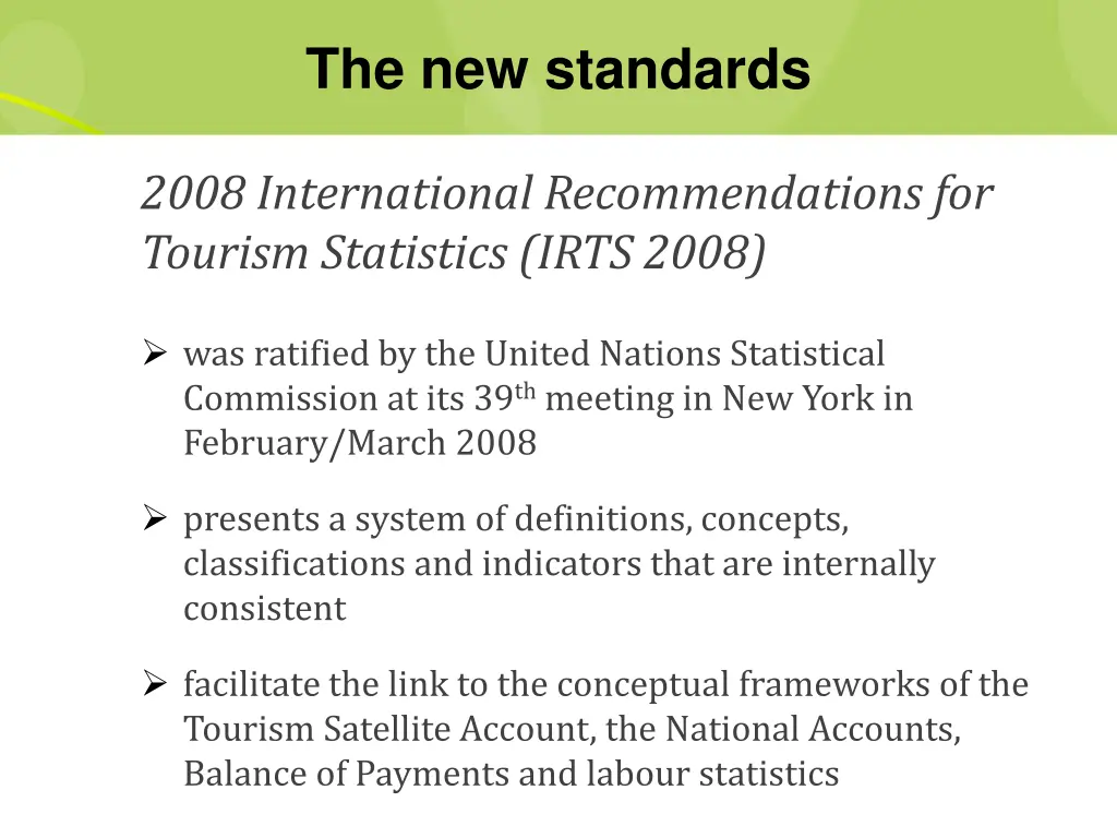 the new standards