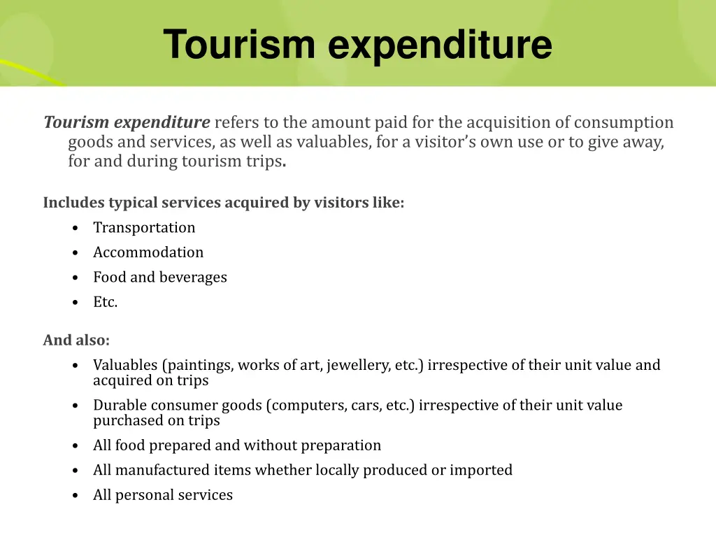tourism expenditure 1