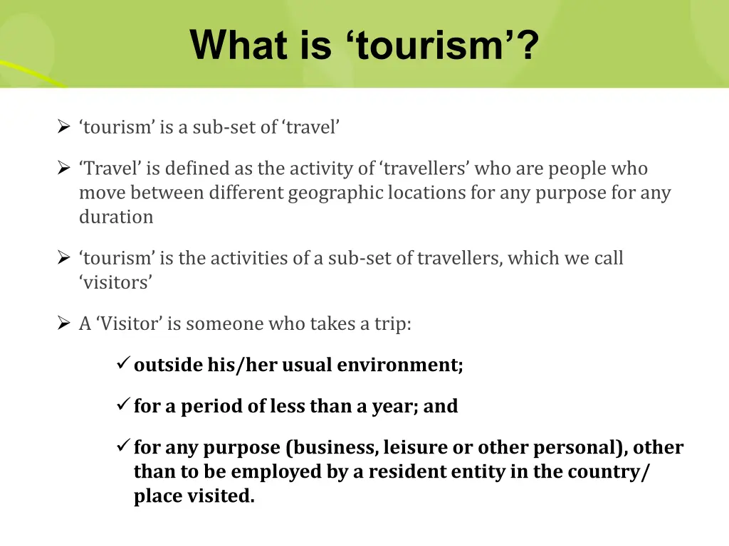 w hat is tourism