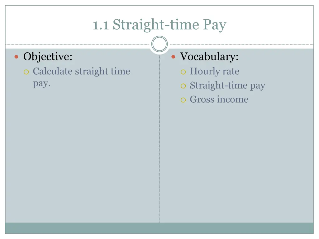 1 1 straight time pay
