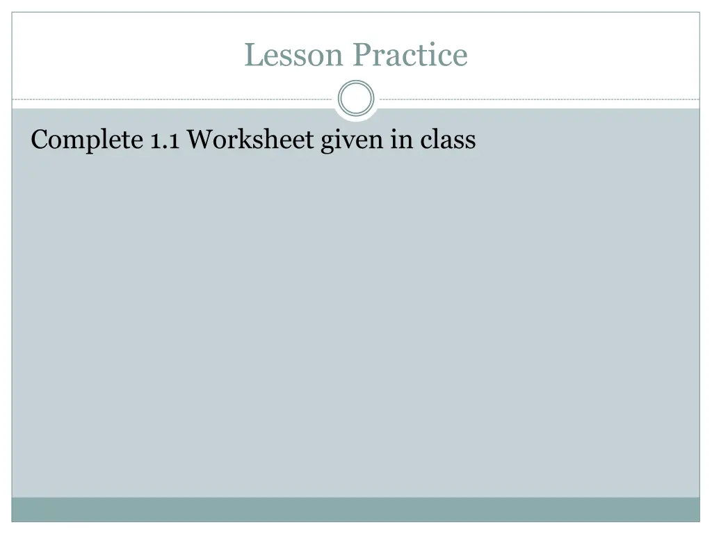 lesson practice