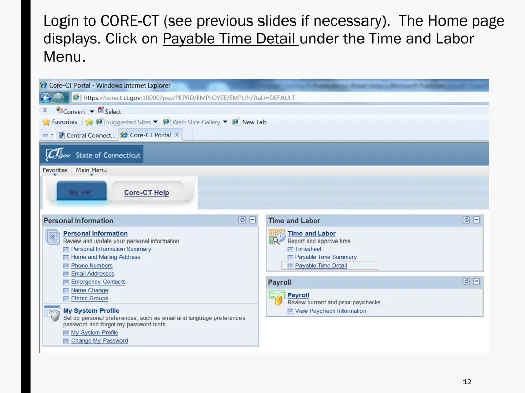 login to core ct see previous slides if necessary 1