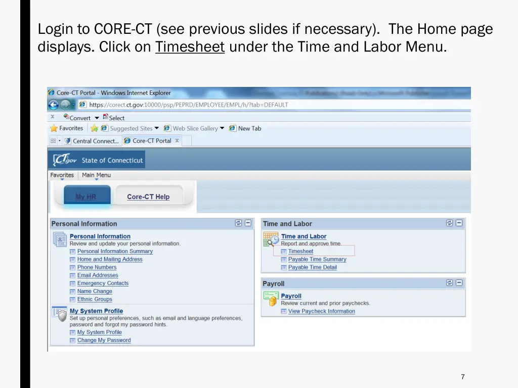login to core ct see previous slides if necessary