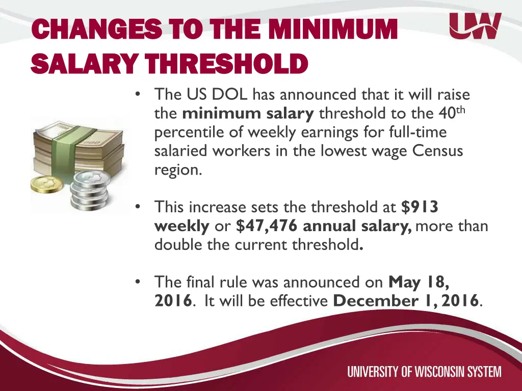 changes to the minimum changes to the minimum
