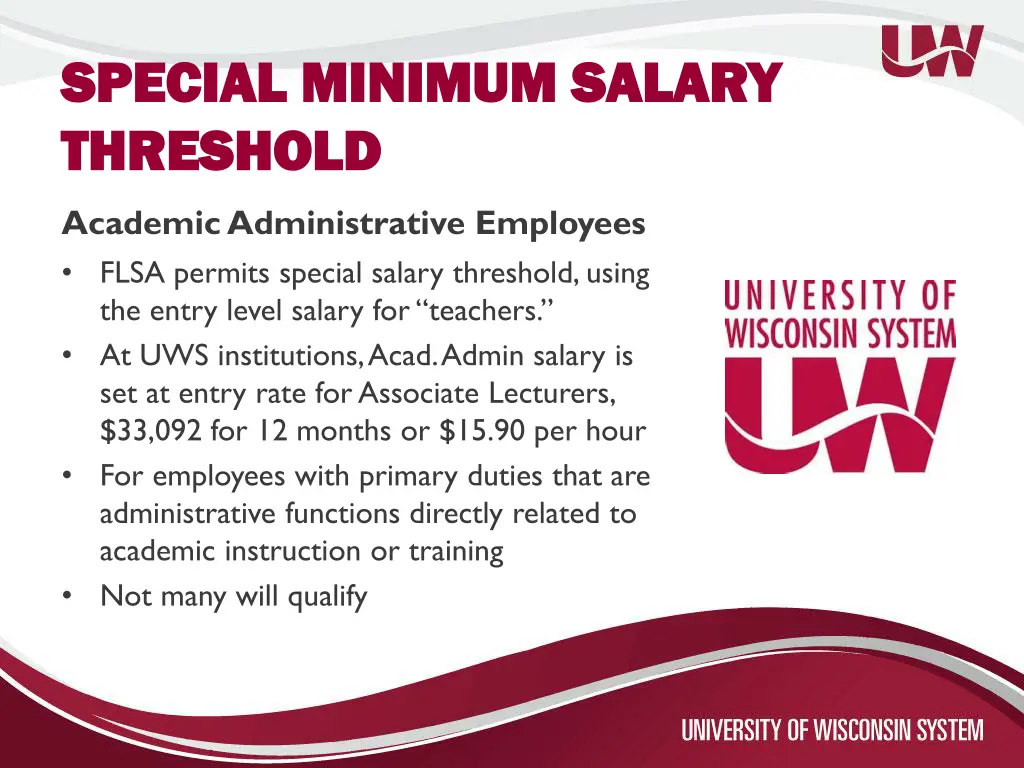 special minimum special minimum salary threshold