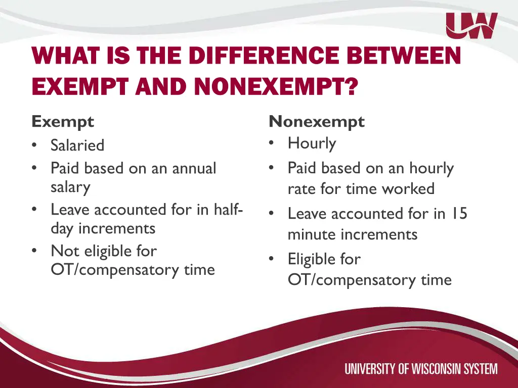 what is the difference between exempt