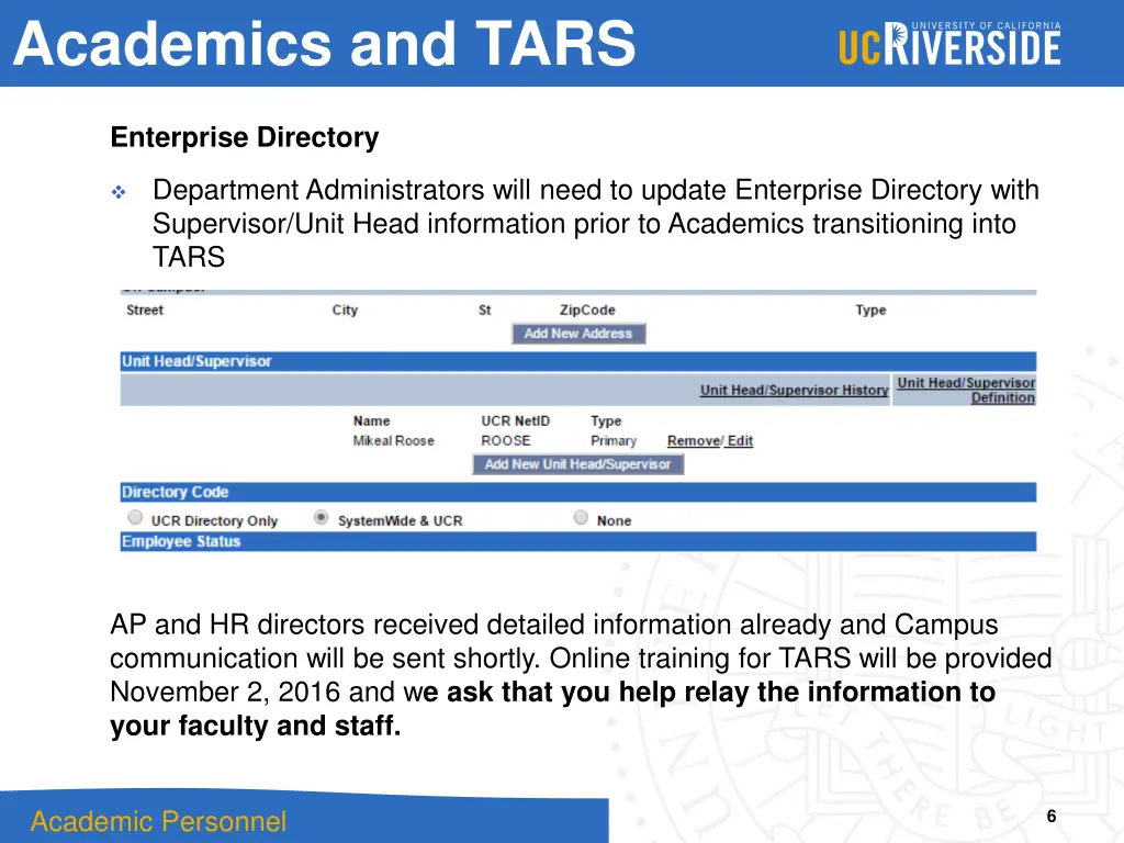 academics and tars 1