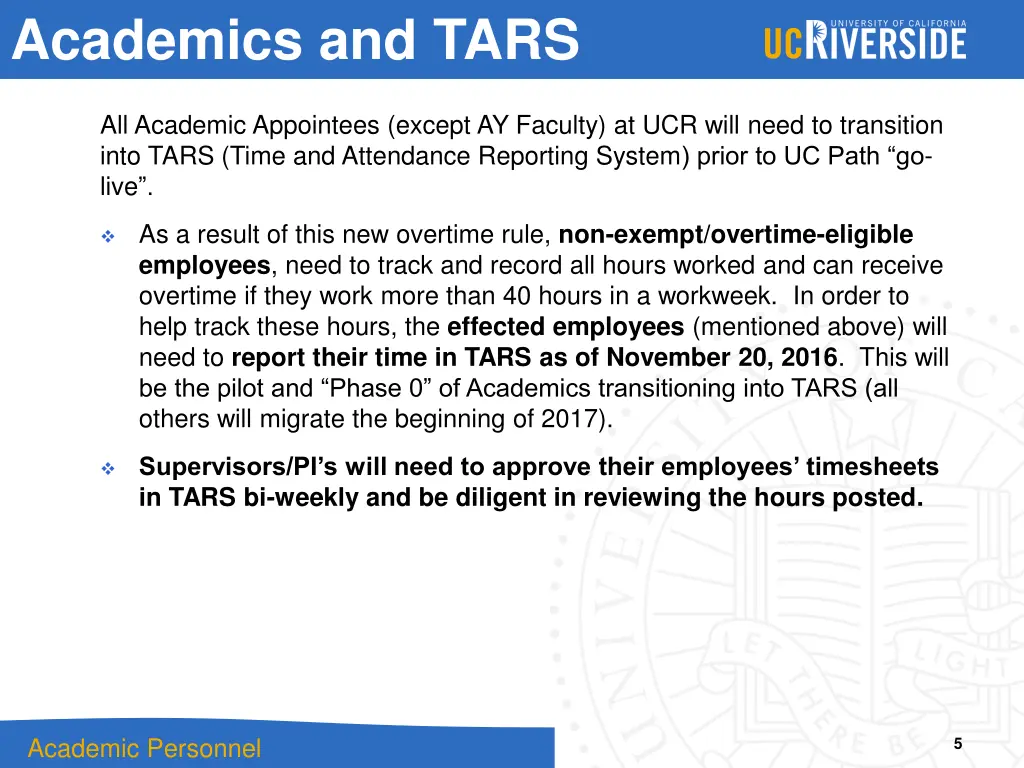 academics and tars