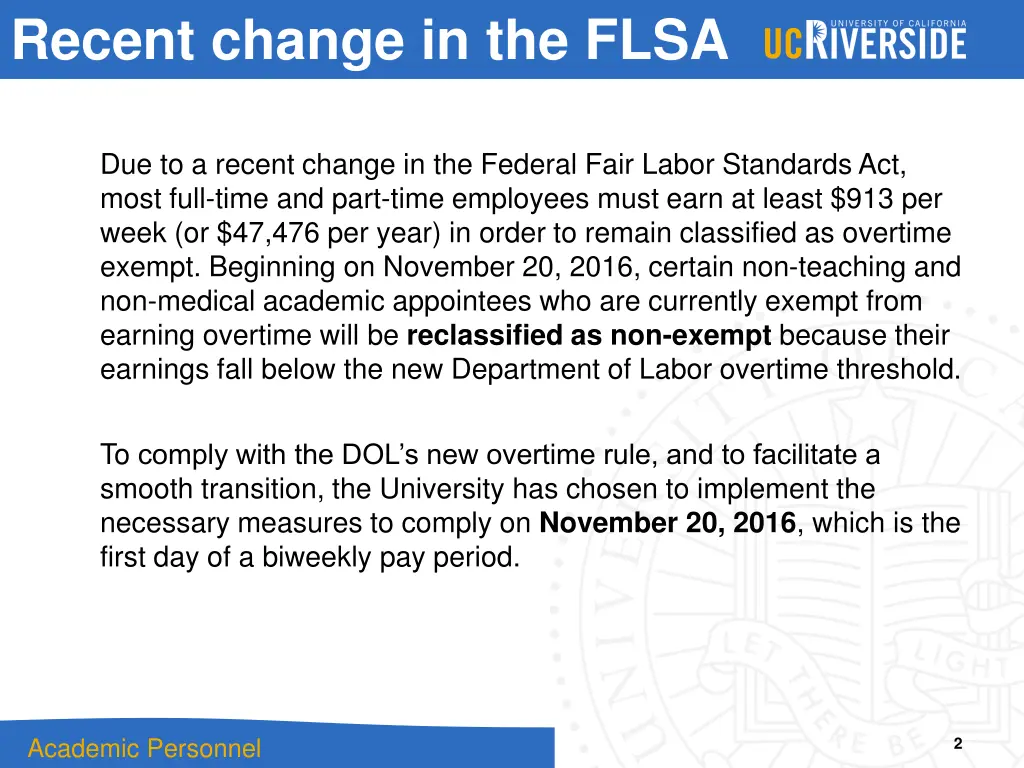 recent change in the flsa