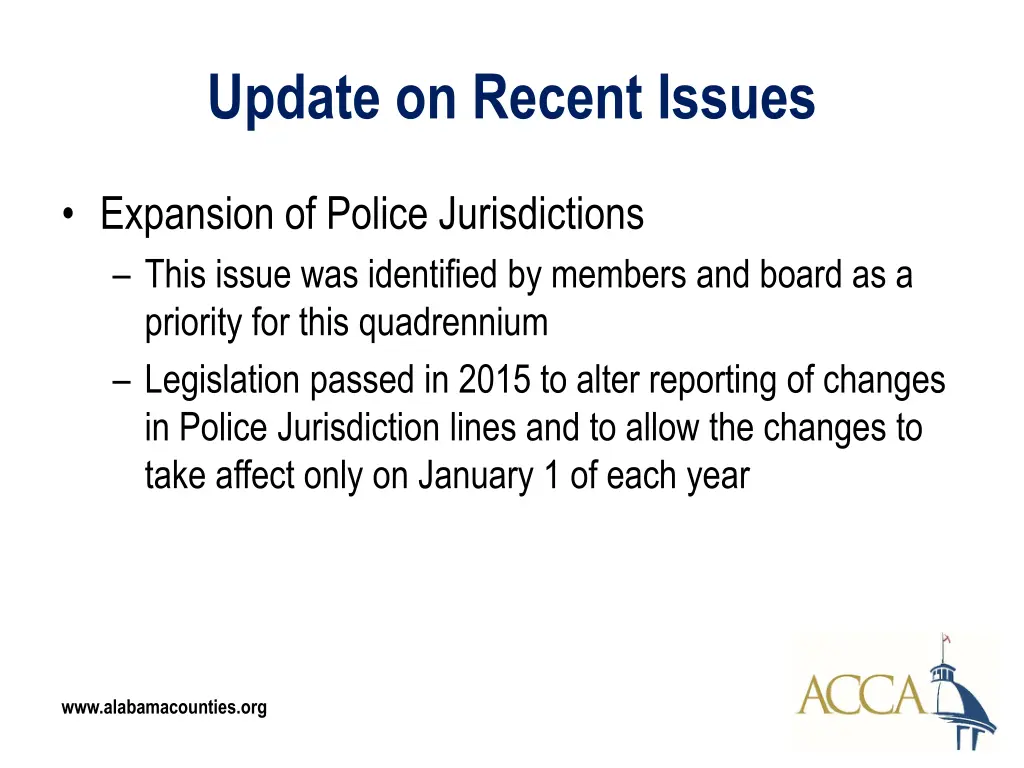 update on recent issues 7