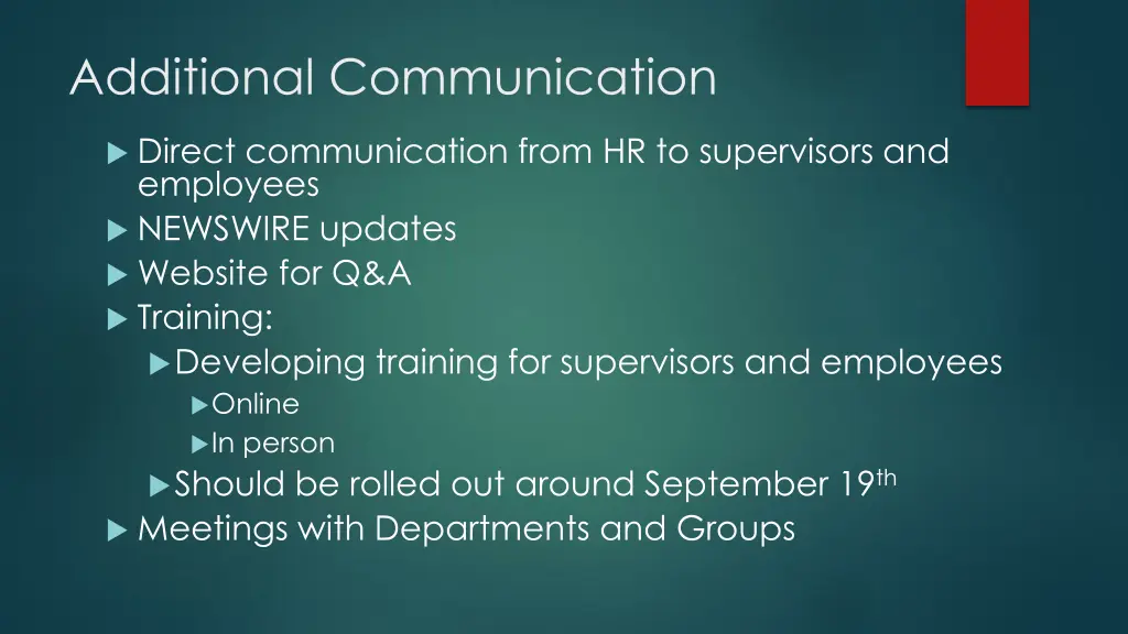additional communication