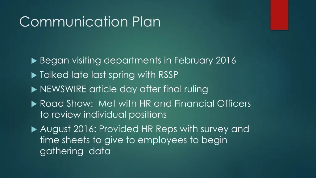 communication plan