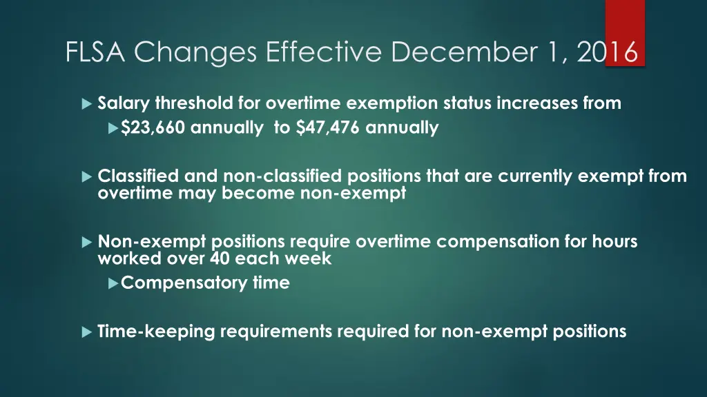 flsa changes effective december 1 2016