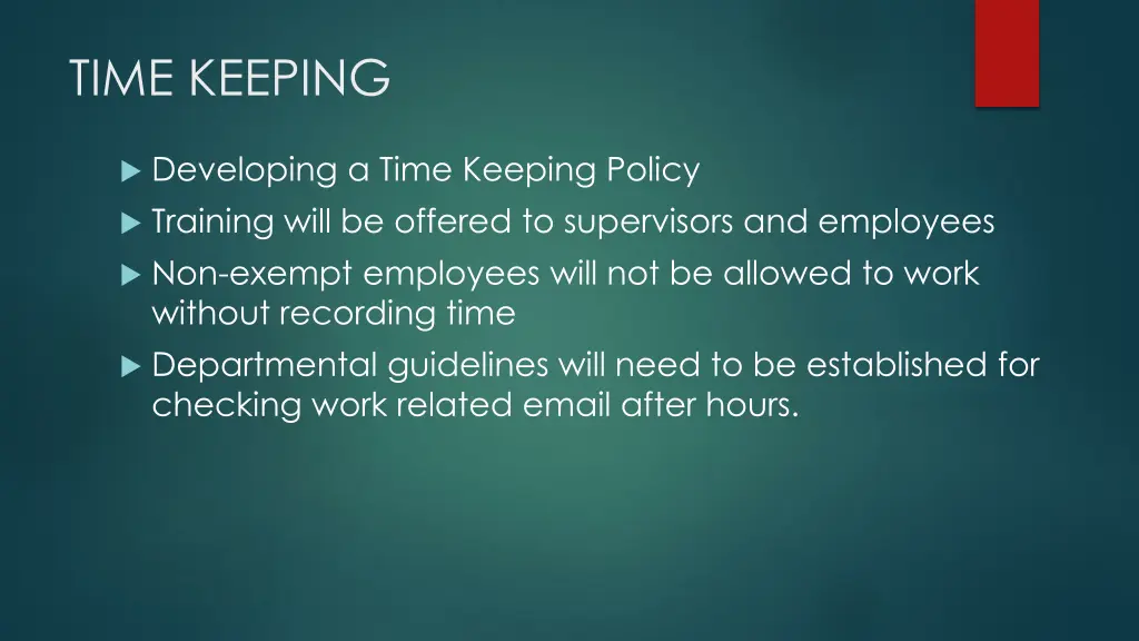 time keeping