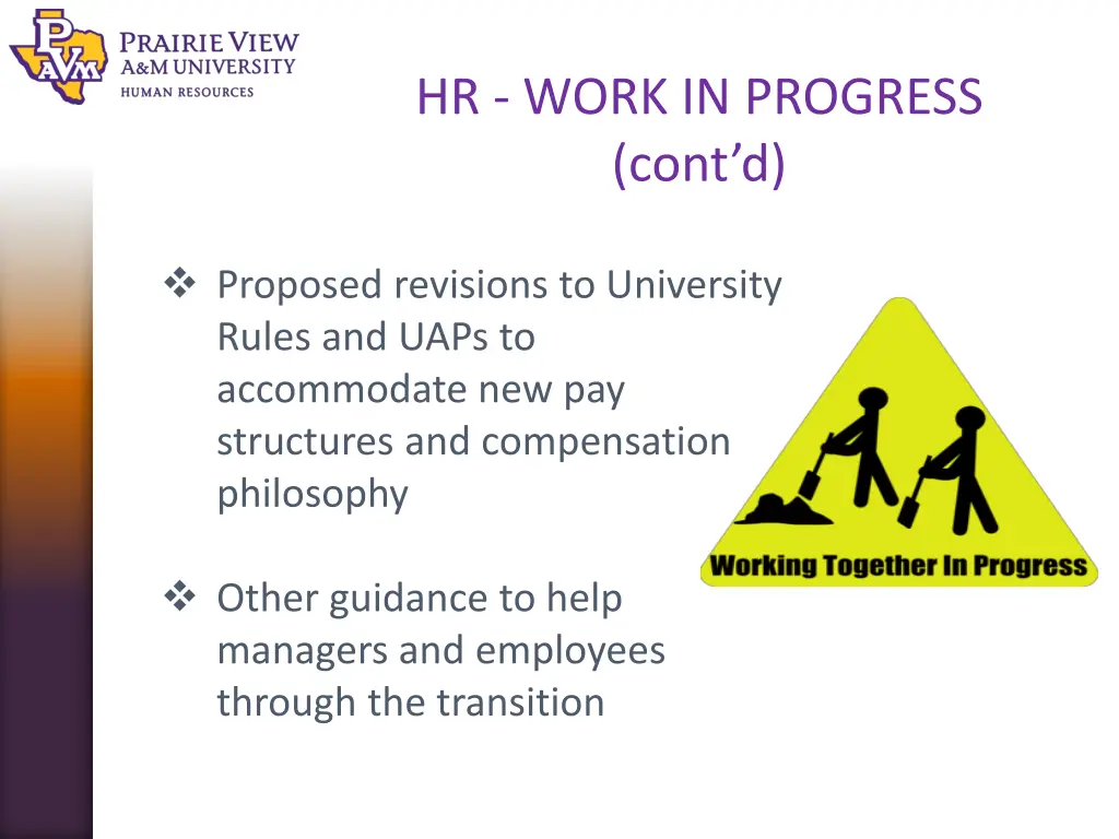 hr work in progress cont d