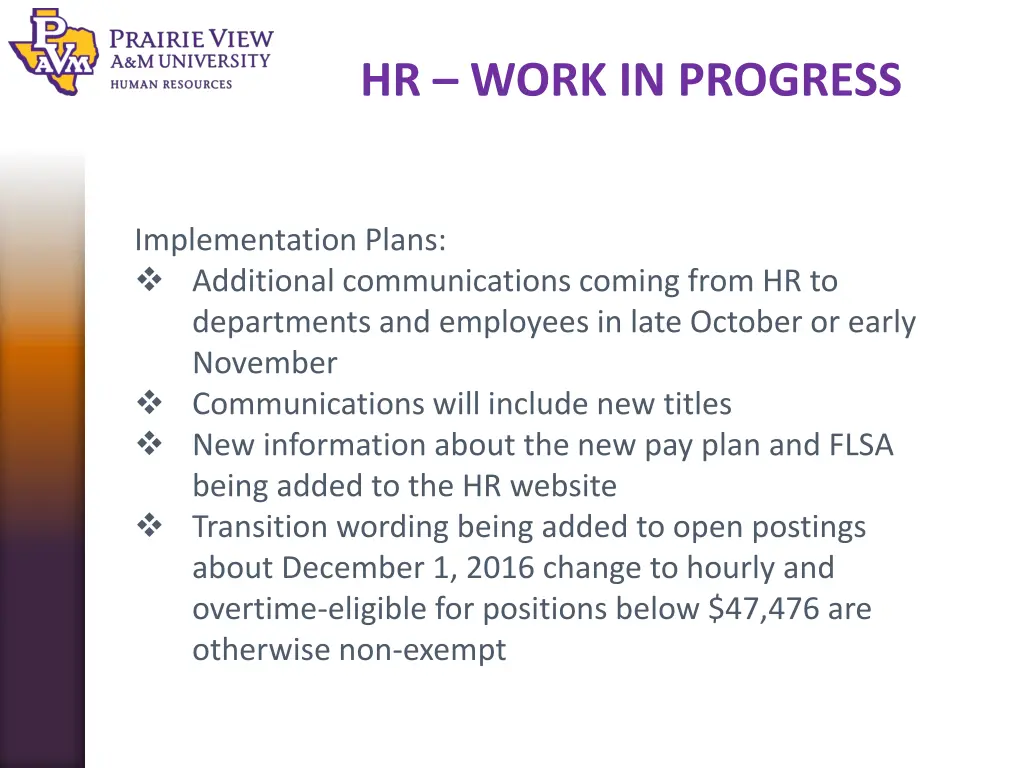 hr work in progress