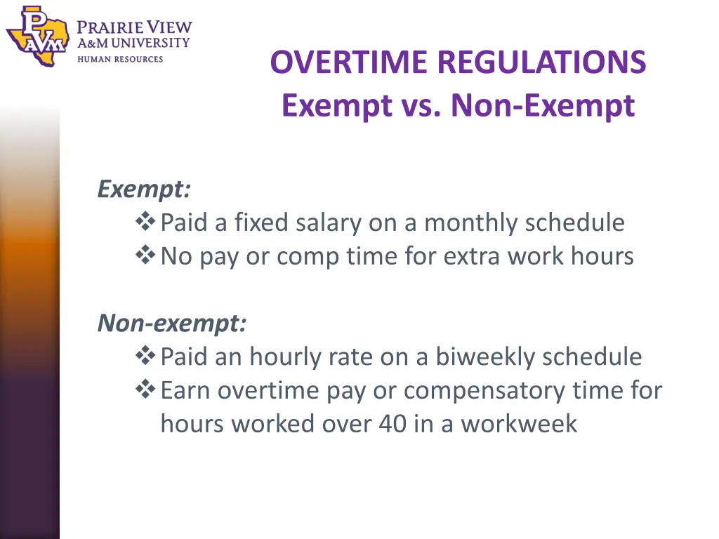overtime regulations exempt vs non exempt