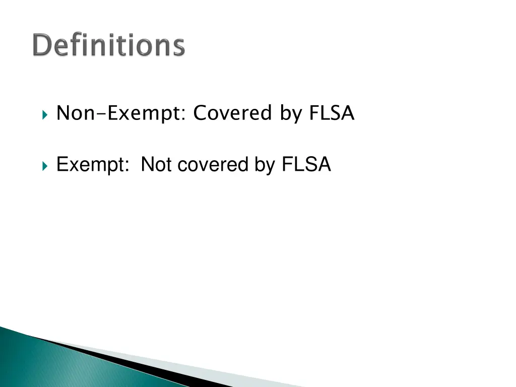 non exempt covered by flsa